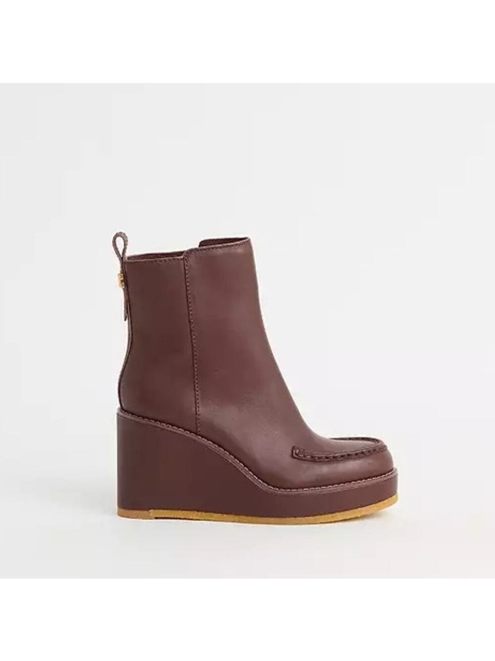 Coach Walnut Brown Genuine Leather Restored Brady Bootie Wedge Boot Size 8